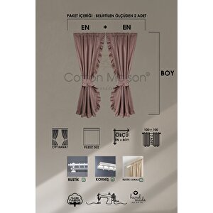 Poli Perde Çift Kanat Dikey Fırfırlı 120x150 cm