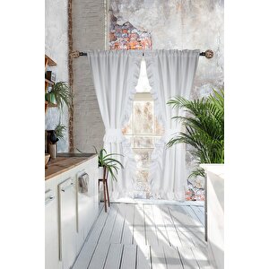 Poli Perde Çift Kanat Dikey Fırfırlı 120x220 cm
