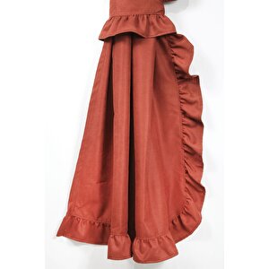 Poli Perde Çift Kanat Dikey Fırfırlı