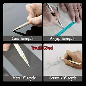 Karbür Uçlu Metal Çelik Alüminyum Ahşap Çizici İşaretleyici Kalem Seramik Cam Kırıcı Kesici 1 Adet