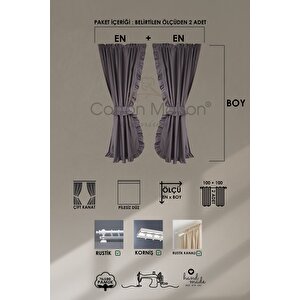 Poli Perde Çift Kanat Dikey Fırfırlı 120x260 cm