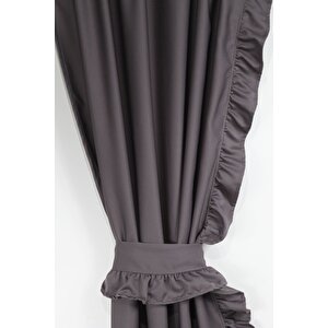 Poli Perde Çift Kanat Dikey Fırfırlı 80x150 cm