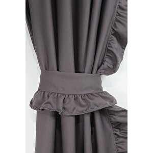 Poli Perde Çift Kanat Dikey Fırfırlı