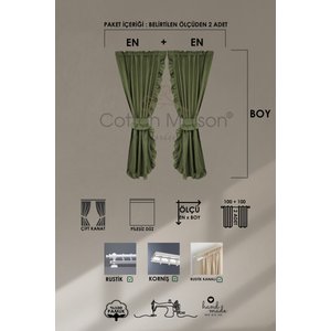 Poli Perde Çift Kanat Dikey Fırfırlı 100x260 cm