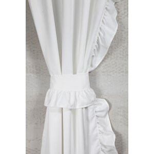 Poli Perde Çift Kanat Dikey Fırfırlı 140x200 cm