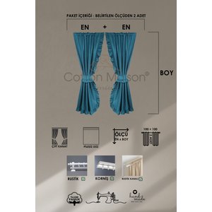 Poli Perde Çift Kanat Dikey Fırfırlı 80x150 cm