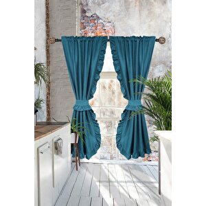Poli Perde Çift Kanat Dikey Fırfırlı 140x150 cm