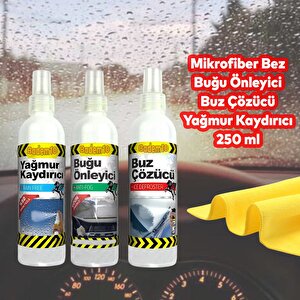 Kış Bakım 4'lü Set Otomobil Araba Araç Kar Cam Ayna Buğu Önleyici Yağmur Kaydırıcı Buz Çözücü Bez