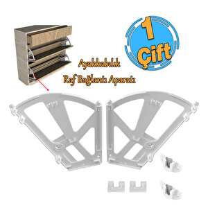 Açılır Kapanır Ayakkabılık Raf Bağlantı Aparatı Plastik 1 Takım Sağ Sol Farklı Bölmeli Gri Renk