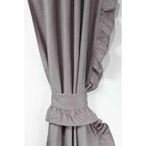 Poli Perde Çift Kanat Dikey Fırfırlı 140x140 cm