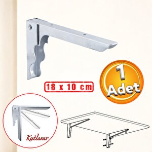 Metal Katlanır Raf Altı Ayağı 18 X 10 Cm (1 Adet) Duvara Monteli Balkon Masası Sehpası Montajı