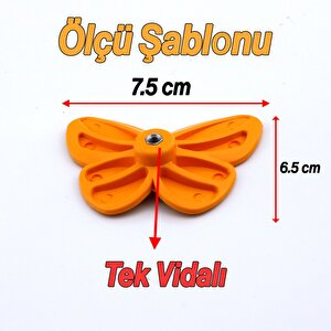 Plastik Kelebek Kulp Turuncu Mobilya Çoçuk Odası Kız Erkek Dolap Kapak Kulpu Çekmece Kulbu 1 Adet