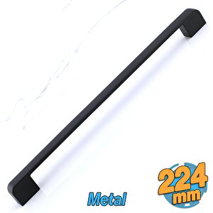 Radus Siyah Metal Kulp 224 Mm - 22.4 Cm Mobilya Çekmece Mutfak Dolabı Dolap Kulpları Kulbu Kulpu