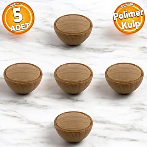 Piyano Polimer Düğme Kulp Dışbükey Ceviz Dolap Mobilya Mutfak Dolabı Çekmece Kulpu Kulbu 5 Adet
