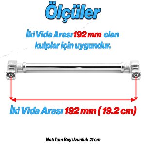 Talas Metal Gümüş Krom Renk Kulp 192 Mm Mobilya Çekmece Mutfak Dolabı Dolap Kulpları Kulb 19.2 Cm