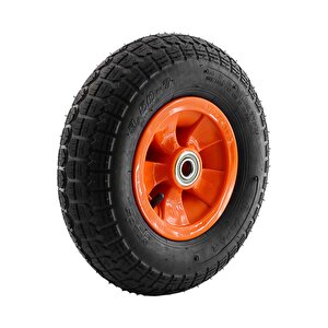 El Arabası Yük Taşıma Tekeri Siboplu Bilyeli Rulmanlı Şişme Havalı 350x70 Mm Plastik Jant Tekerlek
