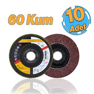 Avuç İçi Taşlama Flap Disk Zımpara Çapı 115 Mm 60 Kum Zımparalama Taşı Göbek 22 Mm 10 Adet