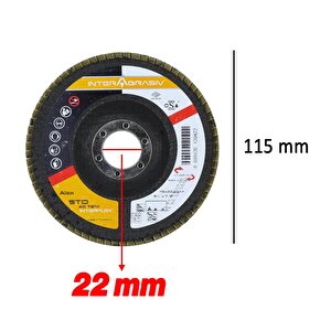 Avuç İçi Taşlama Flap Disk Zımpara Çapı 115 Mm 60 Kum Zımparalama Taşı Göbek 22 Mm 10 Adet
