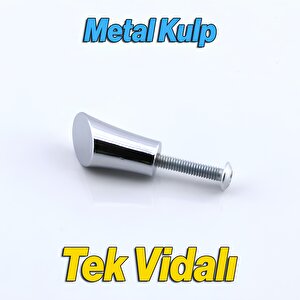 Yeniay Kulp Düğme Metal Krom Renk Çekmece Mutfak Mobilya Dolabı Dolap Kulpu Kulbu Kulpları Tek Vida