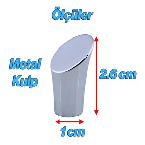 Yeniay Kulp Düğme Metal Krom Renk Çekmece Mutfak Mobilya Dolabı Dolap Kulpu Kulbu Kulpları Tek Vida