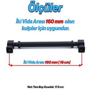 Talas Siyah Renk Metal Kulp 160 Mm Mutfak Dolap Çekmece Mobilya Dolabı Kapak Kulpları Kulb 16 Cm