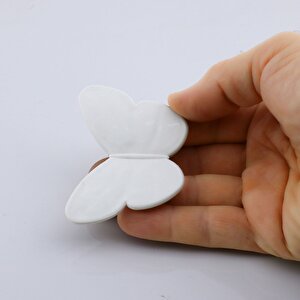 Plastik Kelebek Kulp Beyaz 10 Adet Mobilya Çoçuk Odası Kız Erkek Dolap Kapak Kulpu Çekmece Kulbu