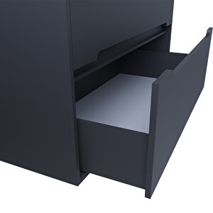 Home Madrid 80 Cm Mdf Banyo Dolabı Seti Ve Boy Dolabı Antrasit