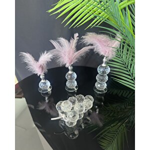 Cascade Dekoratif Gümüş Tüylük Ve Üzüm Pembe