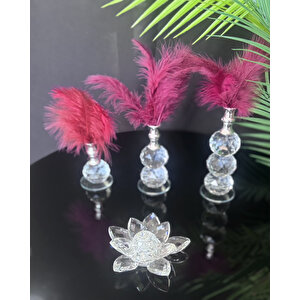 Seraph Gümüş Dekoratif Tüylük Ve Lotus Bordo