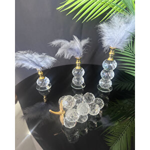 Elysia Dekoratif Gold Tüylük Ve Üzüm Gri