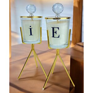 Ashen Kristal Tepeli Cam Harfli Mumluk