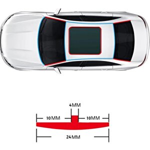 Üniversal Oto Sunroof Fitili Kenar Fitilleri Ön Arka Cam Contası 5 Metre Siyah