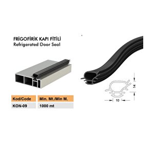 Frigofirik Kapı Fitili Alüminyum Araç Kapak Fitili Siyah 10 Metre
