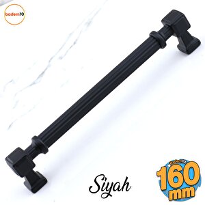 Talas 160 Mm Çizgili Si̇yah Metal Kulp Mobilya Çekmece Mutfak Dolabı Dolap Kulpları Kulb 16 Cm