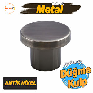 Rezene Antik Nikel Kulp Düğme Tek Vidalı Çekmece Mutfak Mobilya Dolabı Dolap Kulpu Kulbu Metal Kulp