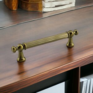 Selçuk Antik Sarı Metal Kulp 128 Mm 12.8 Cm Mobilya Çekmece Mutfak Dolabı Dolap Kulpları Kulbu Kulpu