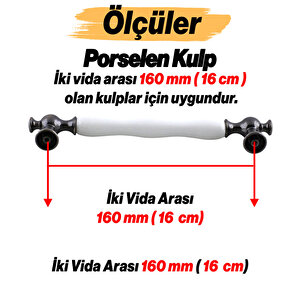 Aruh Porselen Antik Nikel Kulp 160 Mm Mobilya Çekmece Mutfak Dolabı Dolap Kapak Kulpları Kulb Kulpu