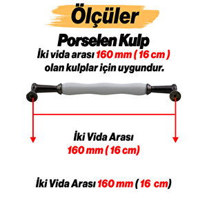Anav Porselen Kulp 160 Mm Mobilya Çekmece Mutfak Dolabı Dolap Kapak Kulpları Kulb Kulpu Siyah