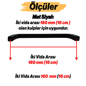 Göksu Kulp 160 Mm Siyah Metal Mutfak Mobilya Çekmece Mutfak Dolap Dolabı Kulpları Kapak Kulbu 16 Cm