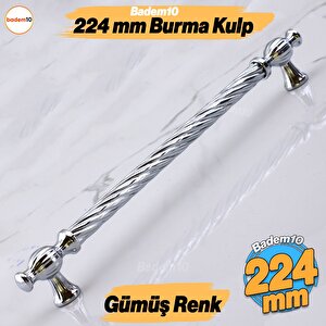 Burma Metal Gümüş Kulp 224 Mm Mobilya Çekmece Mutfak Dolabı Dolap Kapak Kulpları Kulb Kulpu 22.4 Cm