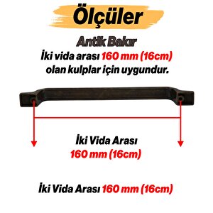 Can160 Mm - 16 Cm Eskitme Antik Bakır Metal Mobilya Mutfak Dolabı Dolap Kulpu Kulbu Kulpları