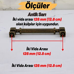 Talas 128 Mm Çizgili Metal Antik Sarı Kulp Mobilya Çekmece Mutfak Dolabı Dolap Kulpları Kulb 12.8 Cm