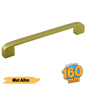 Zehra (160 Mm - 16 Cm) Mat Gold Metal Mobilya Mutfak Çekmece Dolap Dolabı Kapak Kulbu Kulpu Kulpları