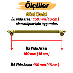 Osmanlı Mat Gold Altın Kulp 160 Mm Mobilya Çekmece Mutfak Dolabı Dolap Kapak Kulpları Kulb Kulpu