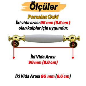 Arnas Porselen Gold Altın Kulp 96 Mm Mobilya Çekmece Mutfak Dolabı Dolap Kapak Kulplar Kulb Kulpu