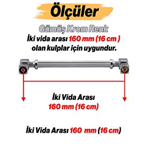 Talas Metal Gümüş Kulp 160 Mm -16 Cm Mobilya Çekmece Mutfak Dolabı Dolap Kapak Kulpları Kulb Kulpu