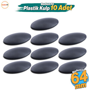 Damla 10 Adet 64 Mm - 6.4 Cm Siyah Çekmece Mutfak Mobilya Dolabı Dolap Kulpu Kulbu  Plastik Kulpları