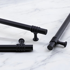 Eylül (160 Mm - 16 Cm) Siyah Metal Mobilya Mutfak Çekmece Dolap Dolabı Kapak Kulbu Kulpu Kulpları