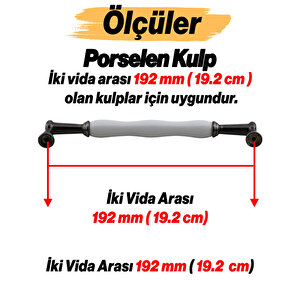 Anav Porselen Kulp 192 Mm Mobilya Çekmece Mutfak Dolabı Dolap Kapak Kulpları Kulb Kulpu Siyah