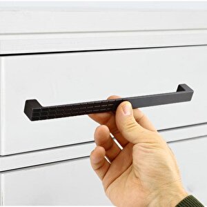 10 Adet Bihter Mobilya Mutfak Dolabı Çekmece Dolap Kapak Kulpu Kulbu Metal Siyah (224 Mm-22.4 Cm)